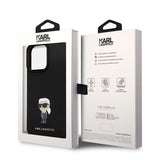 Karl Lagerfeld iPhone 15 Pro Max Deksel Ikonik Metal Pin Svart