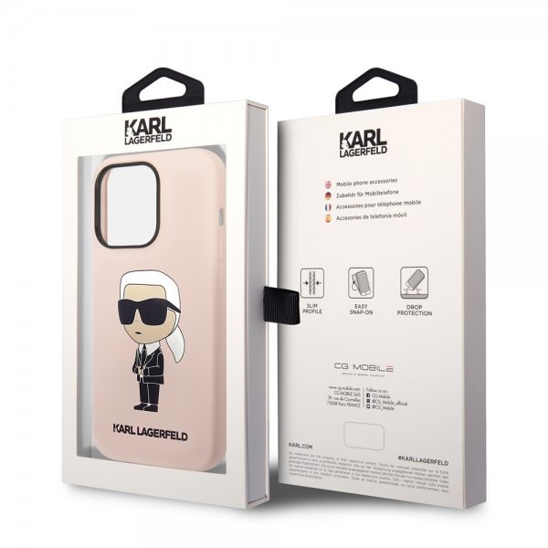 Karl Lagerfeld iPhone 15 Pro Max Deksel Ikonik NFT Rosa