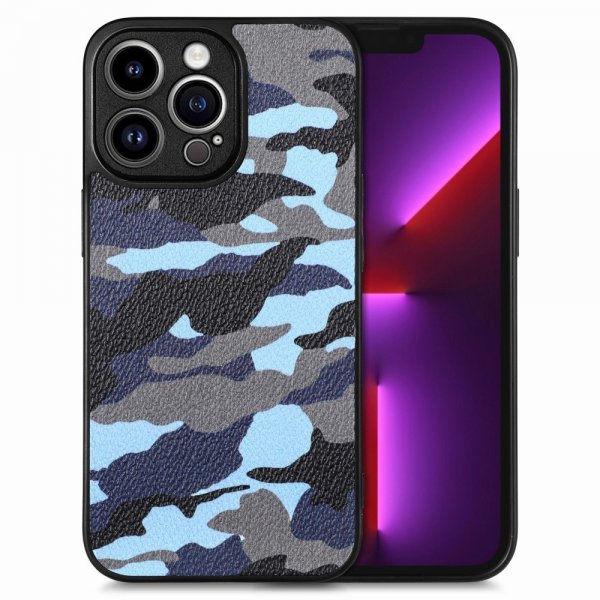 iPhone 15 Pro Max Deksel Kamuflasje Blå