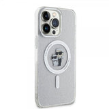 Karl Lagerfeld iPhone 15 Pro Max Deksel Karl & Choupette Glitter MagSafe Transparent