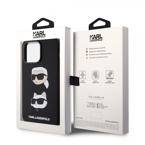 Karl Lagerfeld iPhone 15 Pro Max Deksel Karl & Choupette Svart