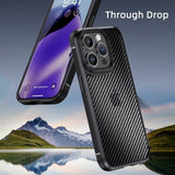 Ipaky iPhone 15 Pro Max Deksel Karbonfibermønster Blå