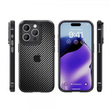 Ipaky iPhone 15 Pro Max Deksel Karbonfibermønster Svart
