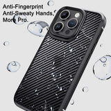Ipaky iPhone 15 Pro Max Deksel Karbonfibermønster Svart