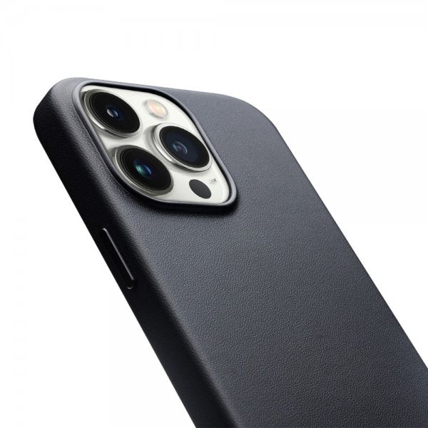 Qialino iPhone 15 Pro Max Deksel Kunstlæder MagSafe Svart