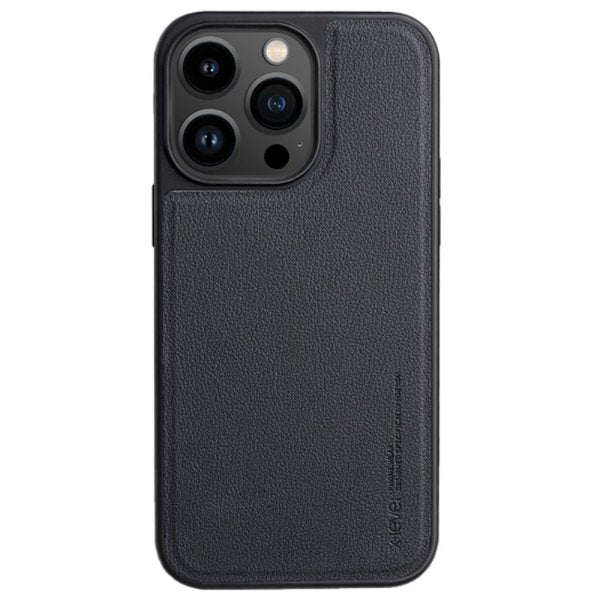 X-Level iPhone 15 Pro Max Deksel Kunstlæder MagSafe Svart