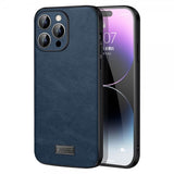 Sulada iPhone 15 Pro Max Deksel Skinntekstur Blå