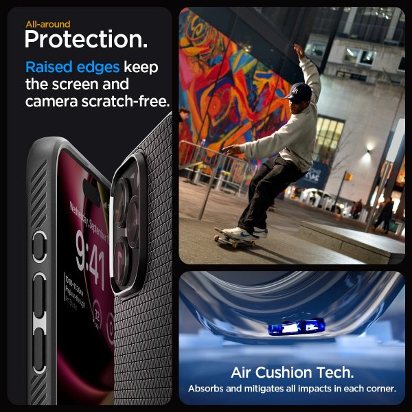 Spigen iPhone 15 Pro Max Deksel Liquid Air Matte Black
