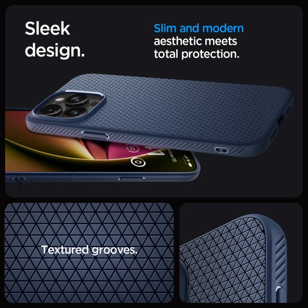 Spigen iPhone 15 Pro Max Deksel Liquid Air Navy Blue