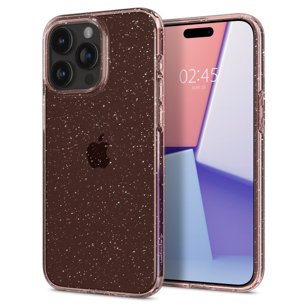 Spigen iPhone 15 Pro Max Deksel Liquid Crystal Glitter Rose Quartz