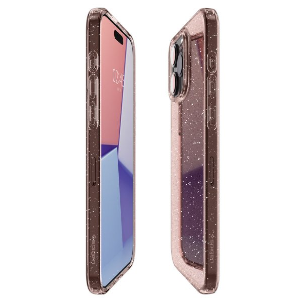 Spigen iPhone 15 Pro Max Deksel Liquid Crystal Glitter Rose Quartz