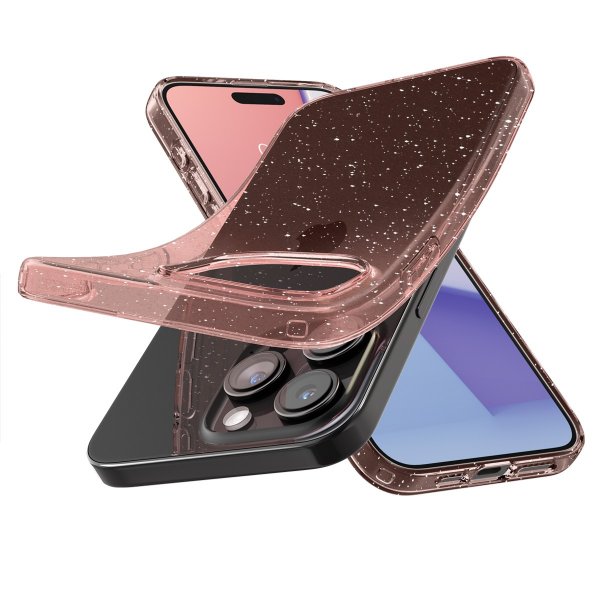 Spigen iPhone 15 Pro Max Deksel Liquid Crystal Glitter Rose Quartz