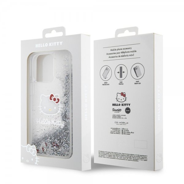 Hello Kitty iPhone 15 Pro Max Deksel Liquid Glitter Translucent