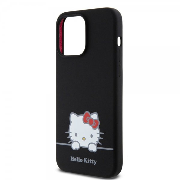 Hello Kitty iPhone 15 Pro Max Deksel Liquid Silicone Svart