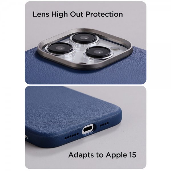 Joyroom iPhone 15 Pro Max Deksel Litchi Pattern Series MagSafe Svart