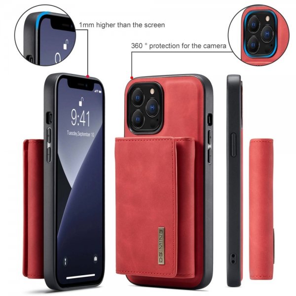 Dg.Ming iPhone 15 Pro Max Deksel M1 Series Avtakbart Kortholder Rød