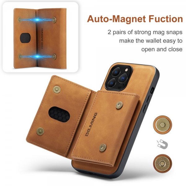 Dg.Ming iPhone 15 Pro Max Deksel M2 Series Avtakbart Kortholder Brun