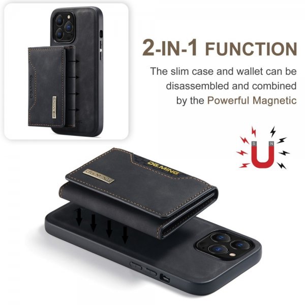 Dg.Ming iPhone 15 Pro Max Deksel M2 Series Avtakbart Kortholder Svart