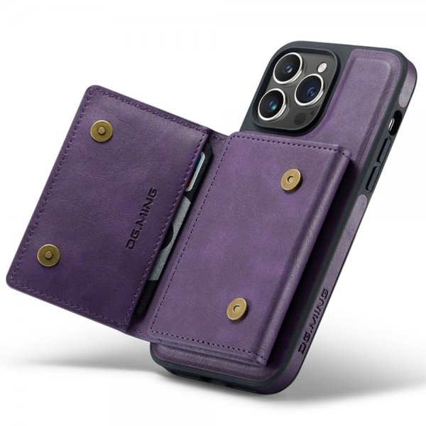Dg.Ming iPhone 15 Pro Max Deksel M5 Series Avtakbart Kortholder Lilla