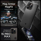 Spigen iPhone 15 Pro Max Deksel Mag Armor MagFit Matte Black