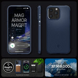 Spigen iPhone 15 Pro Max Deksel Mag Armor MagFit Navy Blue
