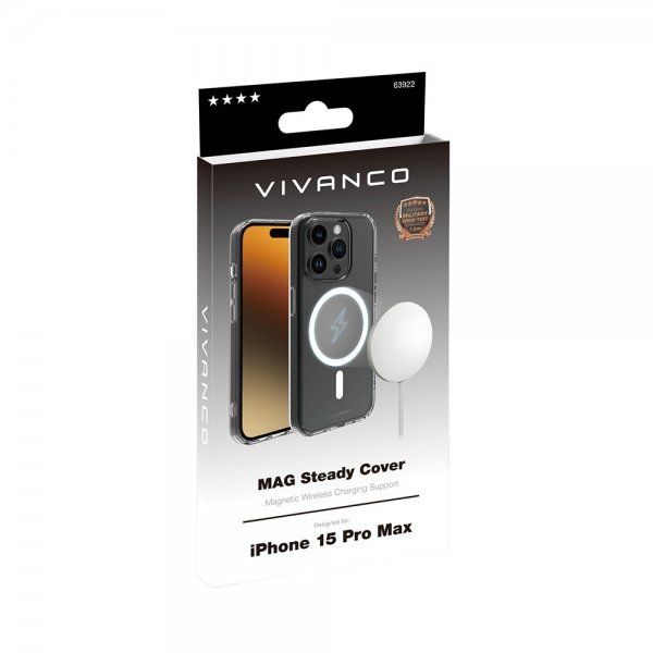 Vivanco iPhone 15 Pro Max Deksel Mag Steady Transparent