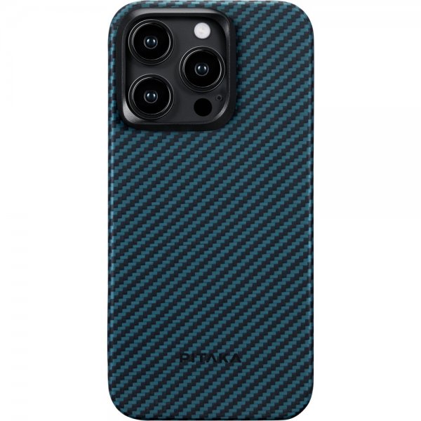 Pitaka iPhone 15 Pro Max Deksel MagEZ Case 4 Black/Blue Twill