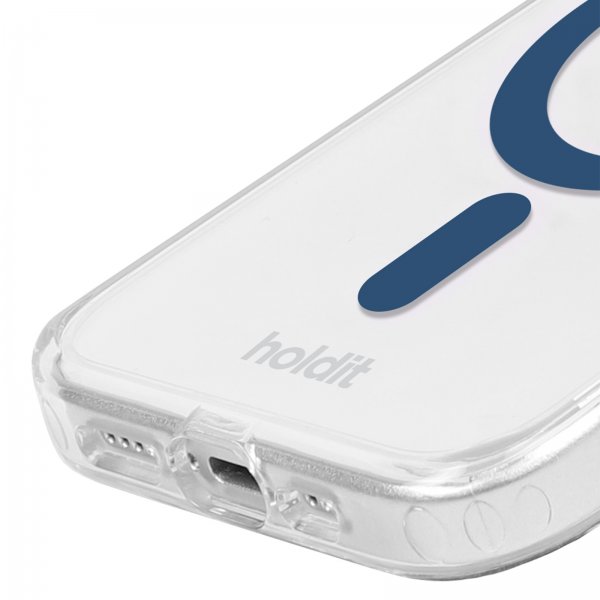 holdit iPhone 15 Pro Max Deksel MagSafe Case Denim Blue Transparent