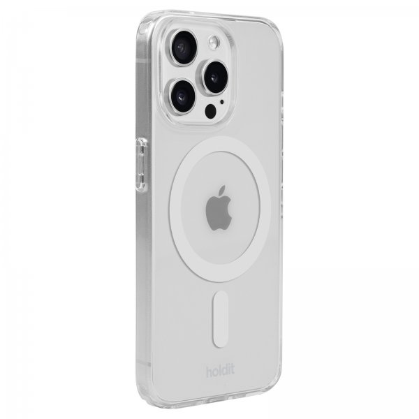 holdit iPhone 15 Pro Max Deksel MagSafe Case Hvit Transparent