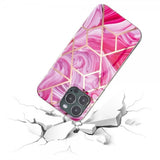 iPhone 15 Pro Max Deksel Marmormønster Rosa Rød