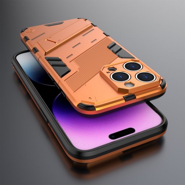iPhone 15 Pro Max Deksel med Stativ Oransje