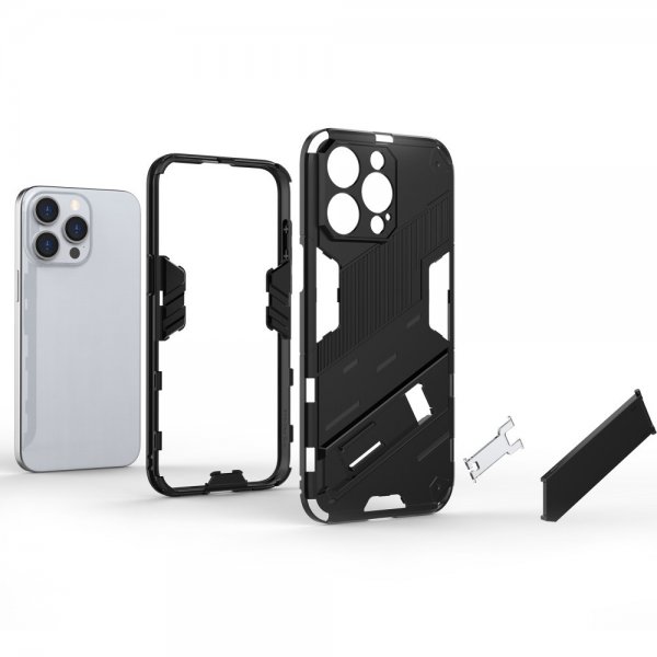 iPhone 15 Pro Max Deksel med Stativ Hvit