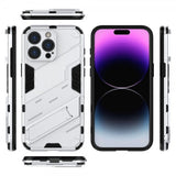 iPhone 15 Pro Max Deksel med Stativ Hvit