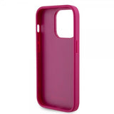 Guess iPhone 15 Pro Max Deksel Metal Logo Strass Metallic Rosa