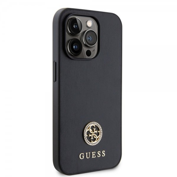 Guess iPhone 15 Pro Max Deksel Metal Logo Strass Svart