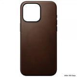 Nomad iPhone 15 Pro Max Deksel Modern Leather Case Brun