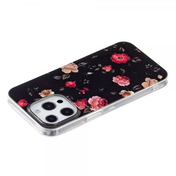 iPhone 15 Pro Max Deksel Motiv Rosor Svart