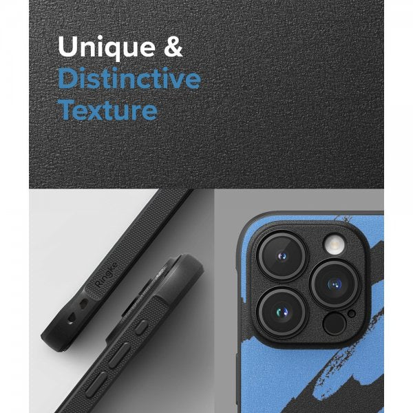 Ringke iPhone 15 Pro Max Deksel Onyx Design Blue Brush