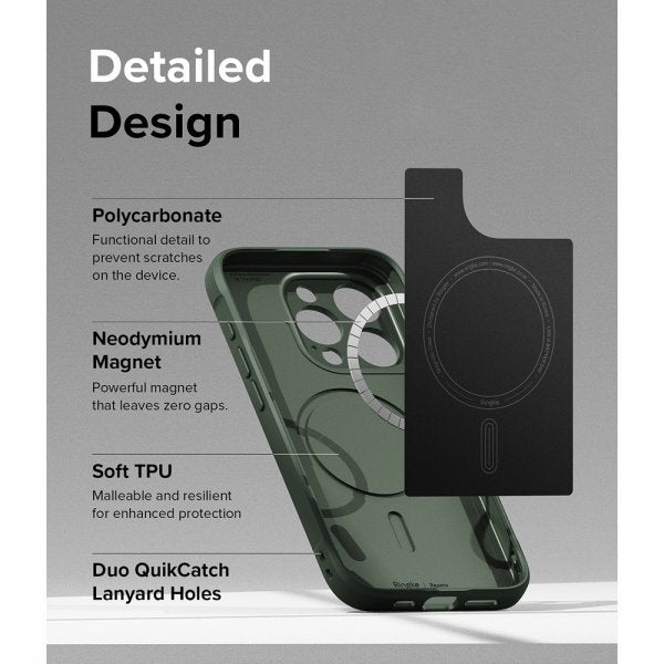 Ringke iPhone 15 Pro Max Deksel Onyx Magnetic Dark Green