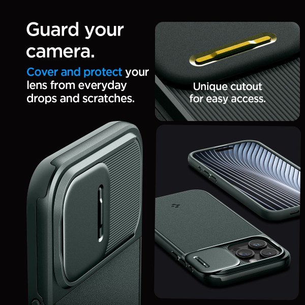 Spigen iPhone 15 Pro Max Deksel Optik Armor MagFit Abyss Green