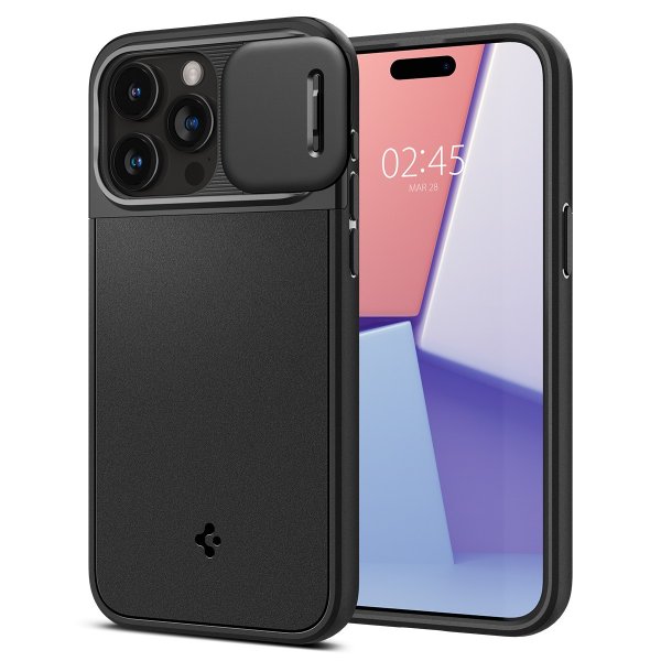 Spigen iPhone 15 Pro Max Deksel Optik Armor MagFit Svart