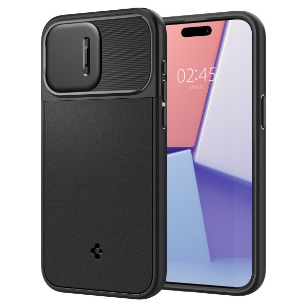 Spigen iPhone 15 Pro Max Deksel Optik Armor MagFit Svart