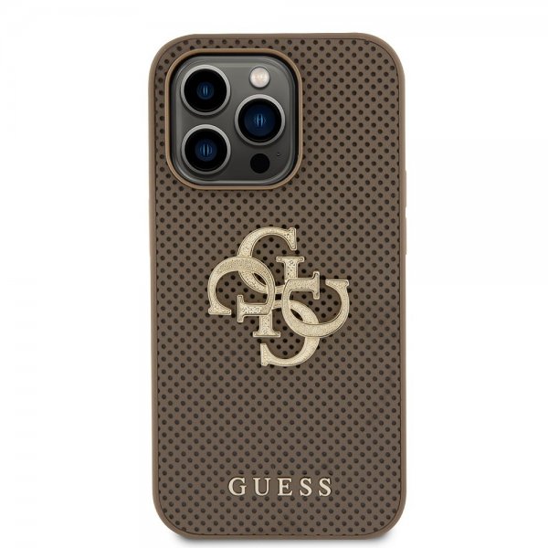 Guess iPhone 15 Pro Max Deksel Perforated Glitter Brun