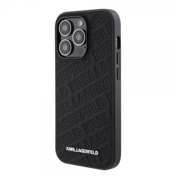 Karl Lagerfeld iPhone 15 Pro Max Deksel Quilted K Pattern Svart
