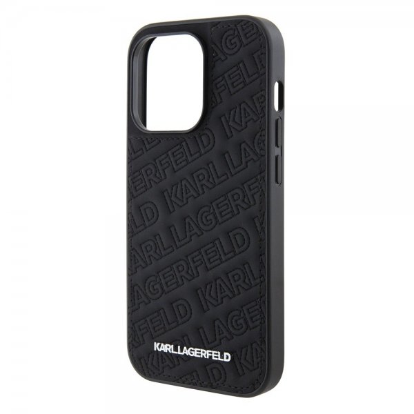 Karl Lagerfeld iPhone 15 Pro Max Deksel Quilted K Pattern Svart
