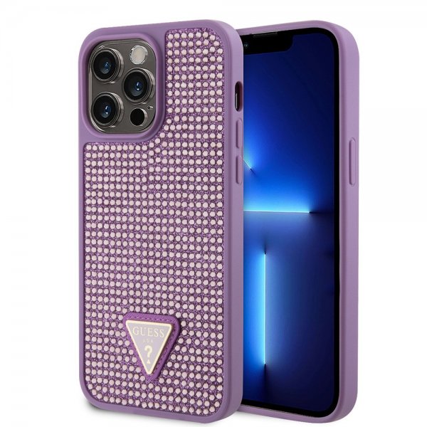 Guess iPhone 15 Pro Max Deksel Rhinestone Lilla