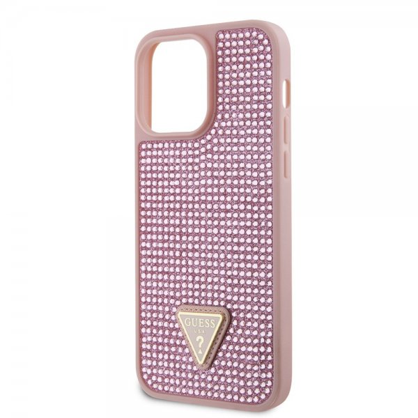 Guess iPhone 15 Pro Max Deksel Rhinestone Rosa