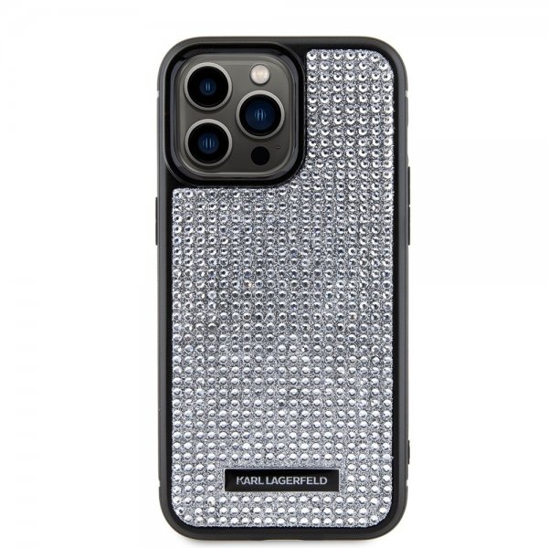Karl Lagerfeld iPhone 15 Pro Max Deksel Rhinestone Sølv