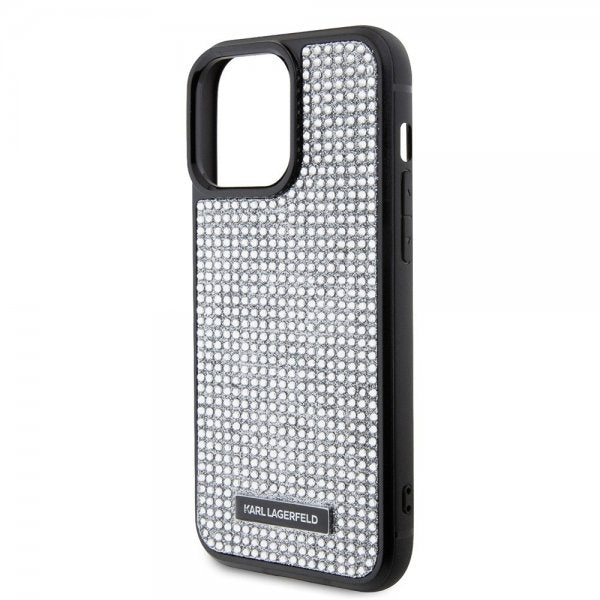 Karl Lagerfeld iPhone 15 Pro Max Deksel Rhinestone Sølv