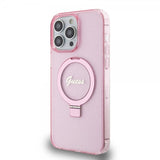 Guess iPhone 15 Pro Max Deksel Ring Stand Glitter MagSafe Rosa